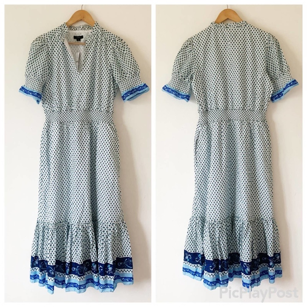 NWT J.Crew Ferris Cotton Printed Dress - Picture 3 of 7